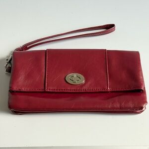 Elegant Red Soft Clutch Wallet Hand Purse